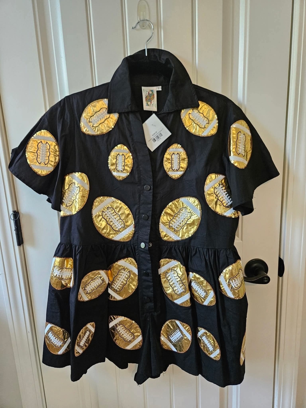 Queen Of Spaekles Football Romper